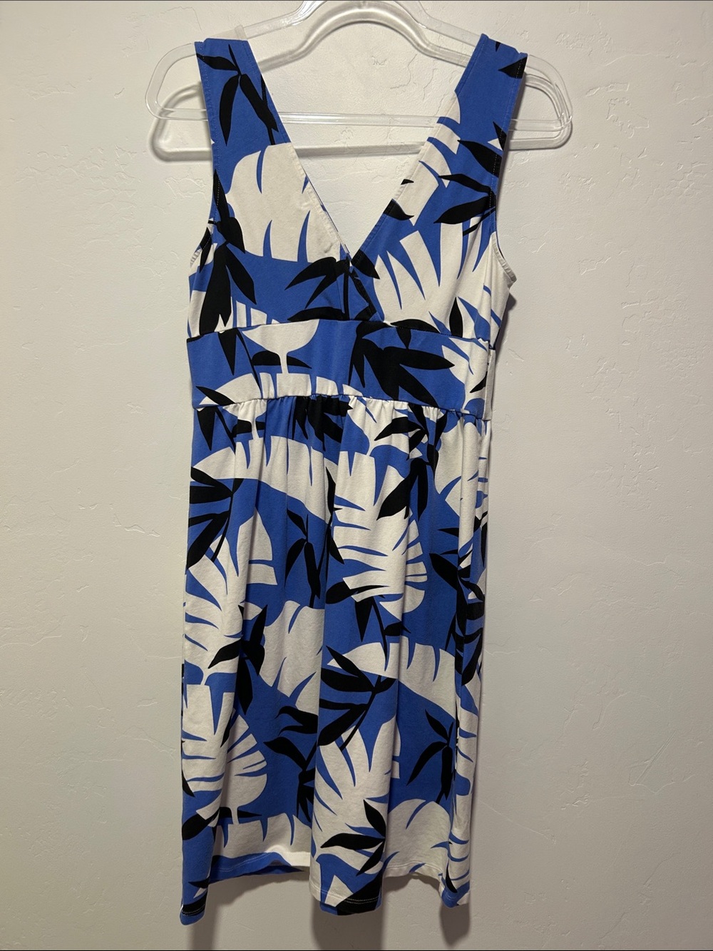 Tommy Bahama Blue Tropical Palm Print Sleeveless Pima Cotton Resort Dress Small - Picture 6 of 6